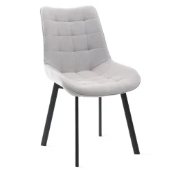 HOMLA Krzeslo Colin W Tkaninie Jasnoszare 53X61X88 Cm Szary Discount