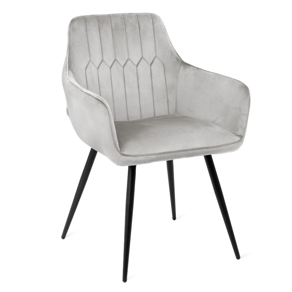 HOMLA Krzeslo Etienne Welurowe Jasnoszare 56X61X86 Cm Szary Discount