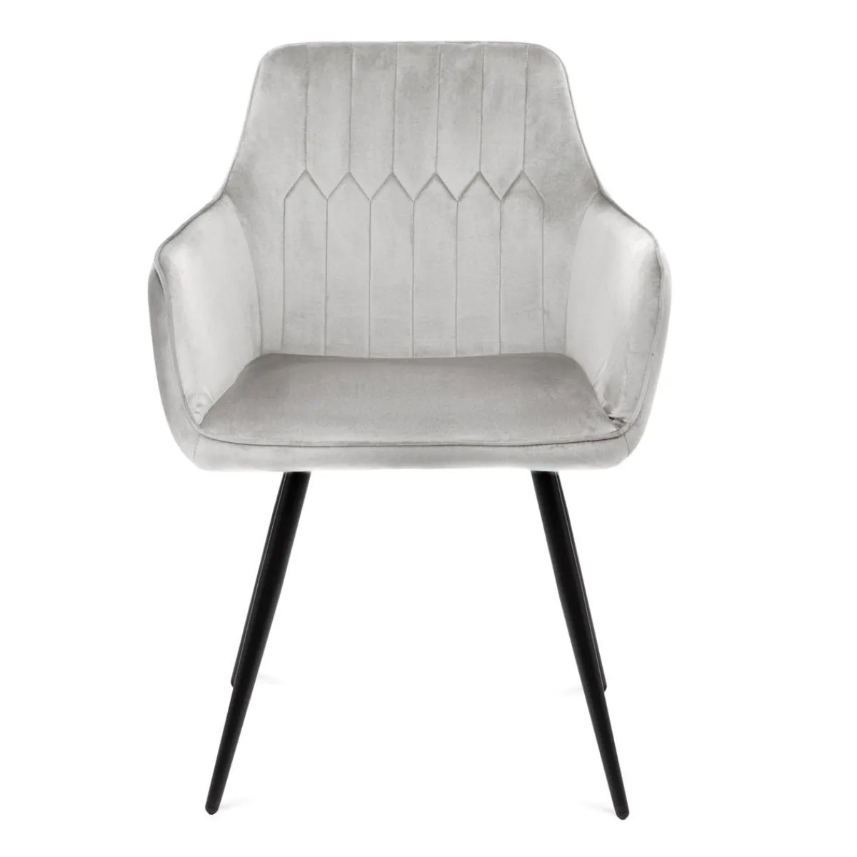 HOMLA Krzeslo Etienne Welurowe Jasnoszare 56X61X86 Cm Szary Discount