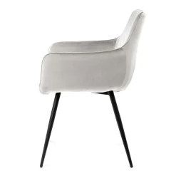 HOMLA Krzeslo Etienne Welurowe Jasnoszare 56X61X86 Cm Szary Discount