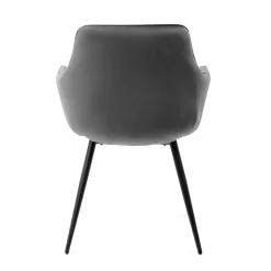 HOMLA Krzeslo Etienne Welurowe Szare 56X61X86 Cm Szary Discount