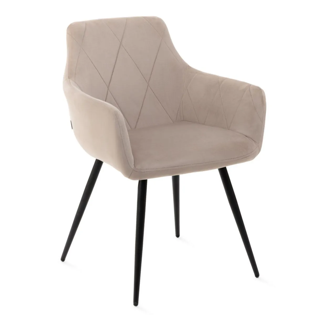 HOMLA Krzeslo Fellice Welurowe Bezowe 56X61X86 Cm Bezowy