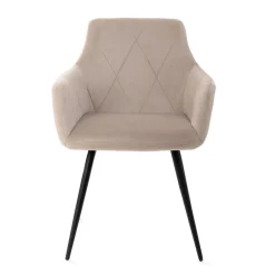 HOMLA Krzeslo Fellice Welurowe Bezowe 56X61X86 Cm Bezowy