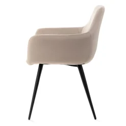 HOMLA Krzeslo Fellice Welurowe Bezowe 56X61X86 Cm Bezowy