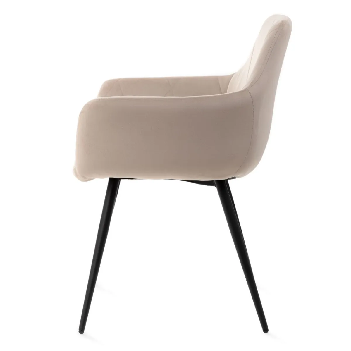 HOMLA Krzeslo Fellice Welurowe Bezowe 56X61X86 Cm Bezowy