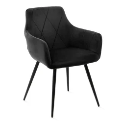 HOMLA Krzeslo Fellice Welurowe Czarne 56X61X86 Cm Czarny Hot