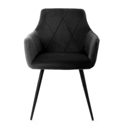 HOMLA Krzeslo Fellice Welurowe Czarne 56X61X86 Cm Czarny Hot