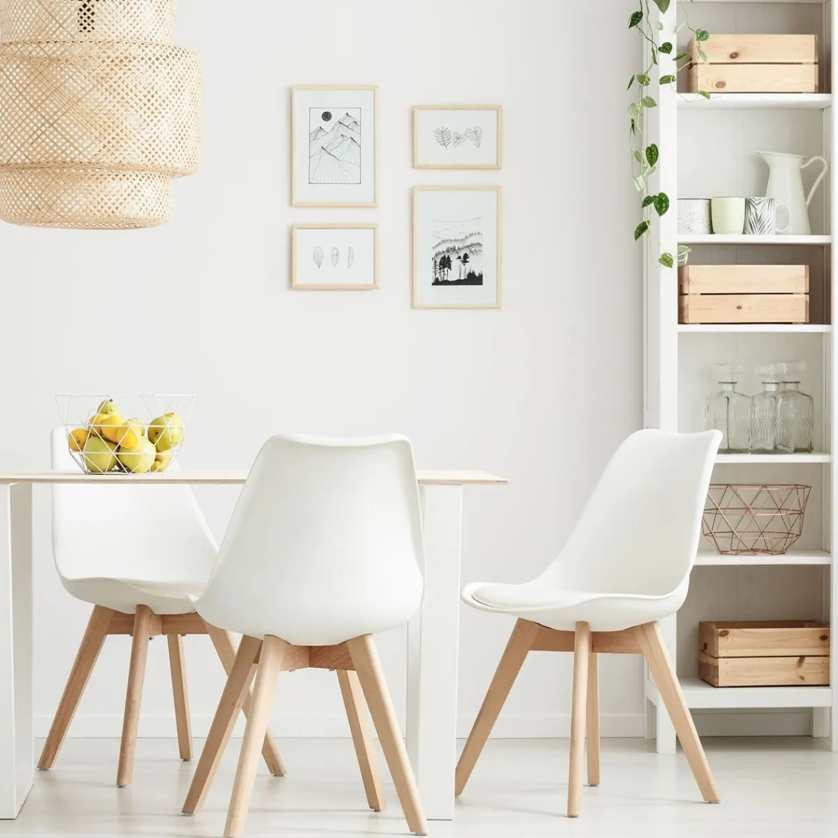 HOMLA Krzeslo Fisco Biale 48X56X82 Cm Bialy Online