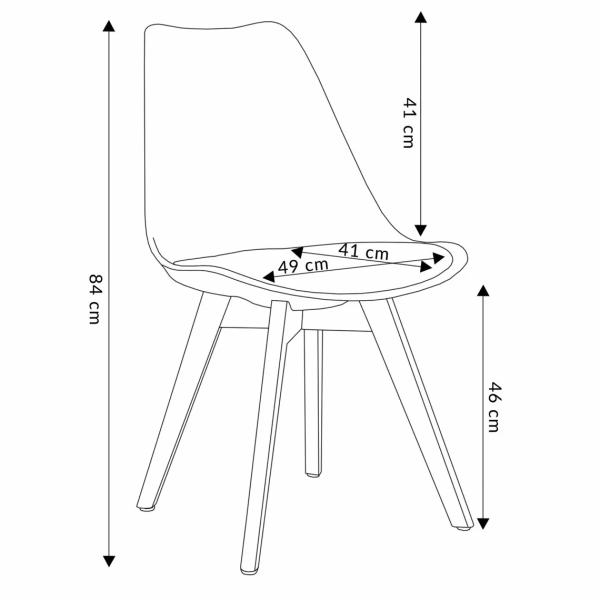 HOMLA Krzeslo Fisco Biale 48X56X82 Cm Bialy Online