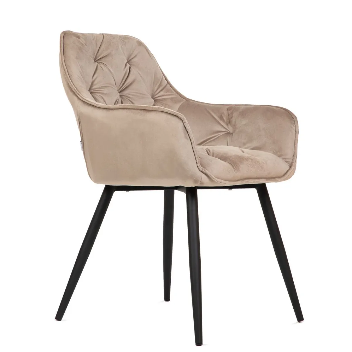 HOMLA Krzeslo Flossi Welurowe Bezowe 57X63X84 Cm Bezowy