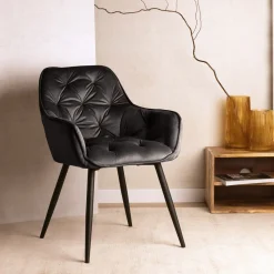 HOMLA Krzeslo Flossi Welurowe Czarne 57X63X84 Cm Czarny New