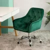 HOMLA Krzeslo Flossi Welurowe Obrotowe Zielone 57X65X90 Cm Zielony