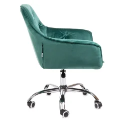HOMLA Krzeslo Flossi Welurowe Obrotowe Zielone 57X65X90 Cm Zielony