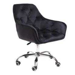 HOMLA Krzeslo Flossi Welurowe Obrotowe Czarne 57X65X90 Cm Czarny Online