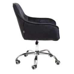 HOMLA Krzeslo Flossi Welurowe Obrotowe Czarne 57X65X90 Cm Czarny Online