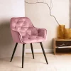 HOMLA Krzeslo Flossi Welurowe Rozowe 57X63X84 Cm Rozowy New