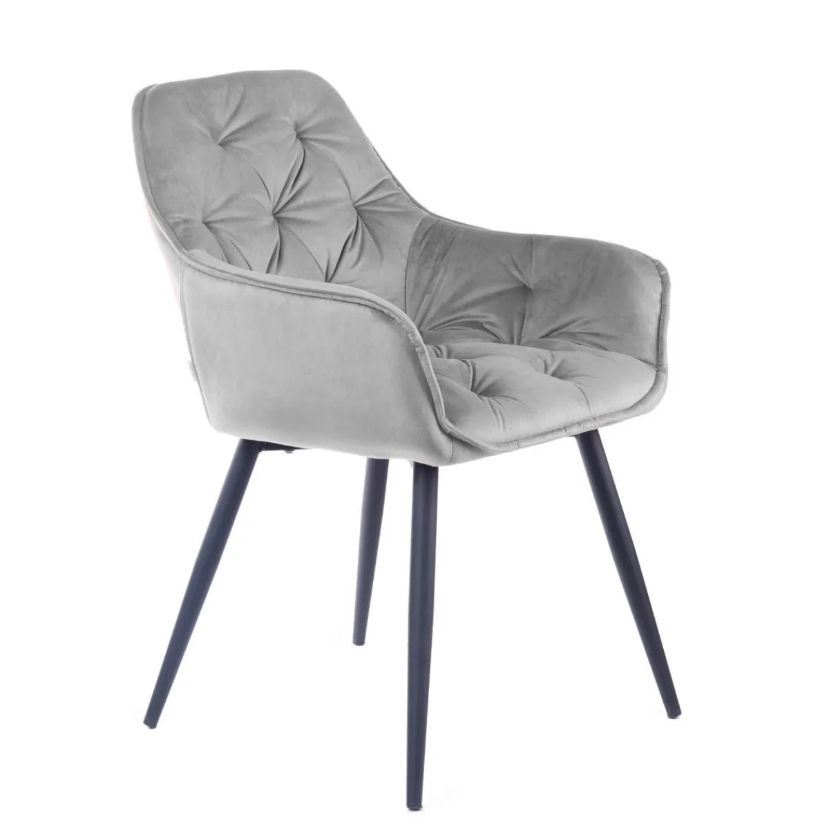 HOMLA Krzeslo Flossi Welurowe Szare 57X63X84 Cm Szary Discount