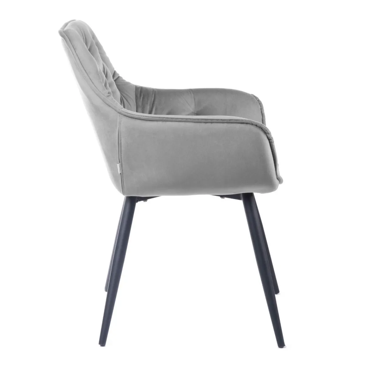 HOMLA Krzeslo Flossi Welurowe Szare 57X63X84 Cm Szary Discount