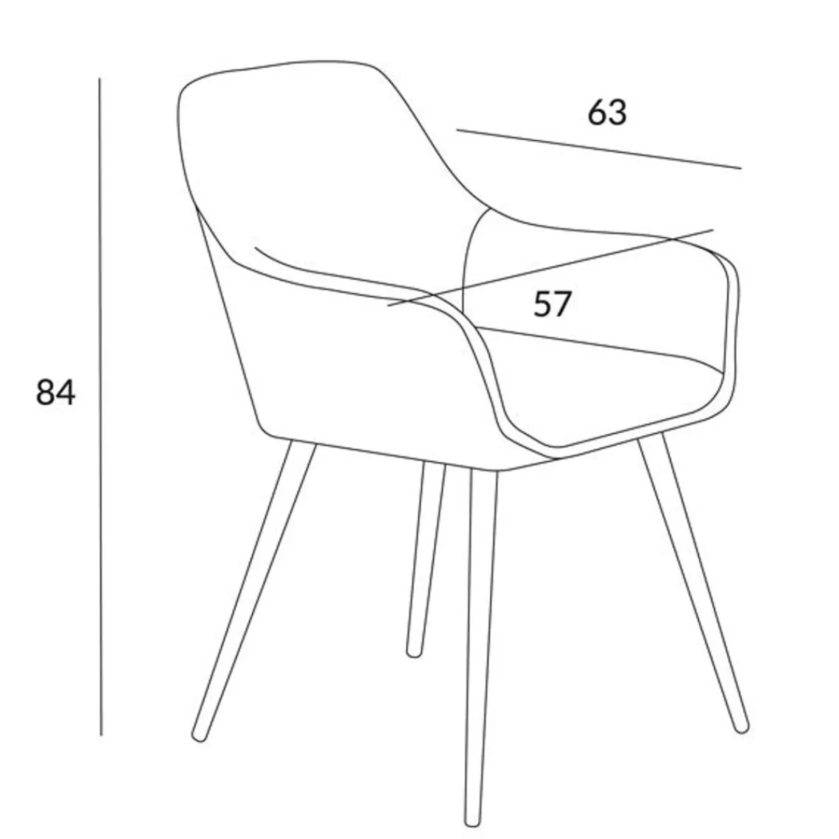 HOMLA Krzeslo Flossi Welurowe Zielone 57X63X84 Cm Zielony Hot