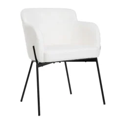 HOMLA Krzeslo Fluffy Ecru W Tkaninie Teddy 57X60X78 Cm Hot