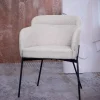 HOMLA Krzeslo Fluffy Szare W Tkaninie Teddy 57X60X78 Cm