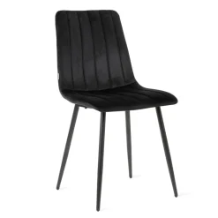 HOMLA Krzeslo Golick Welurowe Czarne 44X57X88 Cm Czarny