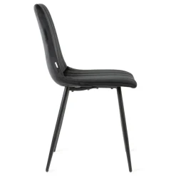 HOMLA Krzeslo Golick Welurowe Czarne 44X57X88 Cm Czarny