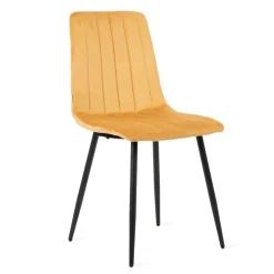 HOMLA Krzeslo Golick Welurowe Musztardowe 44X57X88 Cm Musztardowy