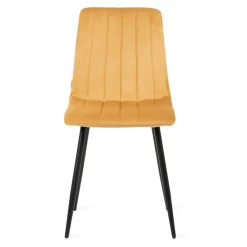 HOMLA Krzeslo Golick Welurowe Musztardowe 44X57X88 Cm Musztardowy