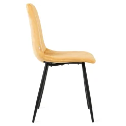 HOMLA Krzeslo Golick Welurowe Musztardowe 44X57X88 Cm Musztardowy