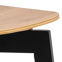 HOMLA Krzeslo Haveri! Drewniane Czarne-Naturalne 55X45X79,5 Cm Naturalny