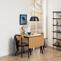 HOMLA Krzeslo Haveri! Drewniane Czarne-Naturalne 55X45X79,5 Cm Naturalny
