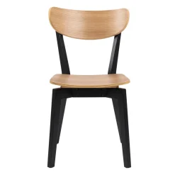HOMLA Krzeslo Haveri! Drewniane Czarne-Naturalne 55X45X79,5 Cm Naturalny