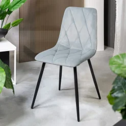 HOMLA Krzeslo Hillevi W Tkaninie Szare 44X57X88 Cm Szary Outlet