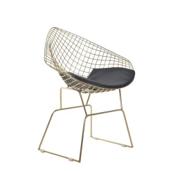 HOMLA Krzeslo Industrial Metalowy 83X64X82 Cm Zloty