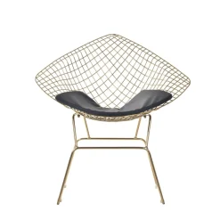 HOMLA Krzeslo Industrial Metalowy 83X64X82 Cm Zloty