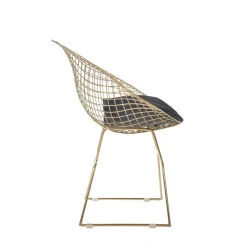 HOMLA Krzeslo Industrial Metalowy 83X64X82 Cm Zloty
