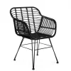HOMLA Krzeslo Jardin Plecione Czarne 57X62X81 Cm Czarny