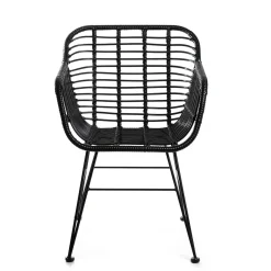 HOMLA Krzeslo Jardin Plecione Czarne 57X62X81 Cm Czarny