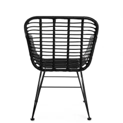 HOMLA Krzeslo Jardin Plecione Czarne 57X62X81 Cm Czarny