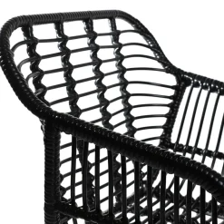 HOMLA Krzeslo Jardin Plecione Czarne 57X62X81 Cm Czarny