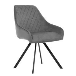 HOMLA Krzeslo Laurent Obrotowe Biale 54X55X85 Cm, Sh: 50Cm Szary