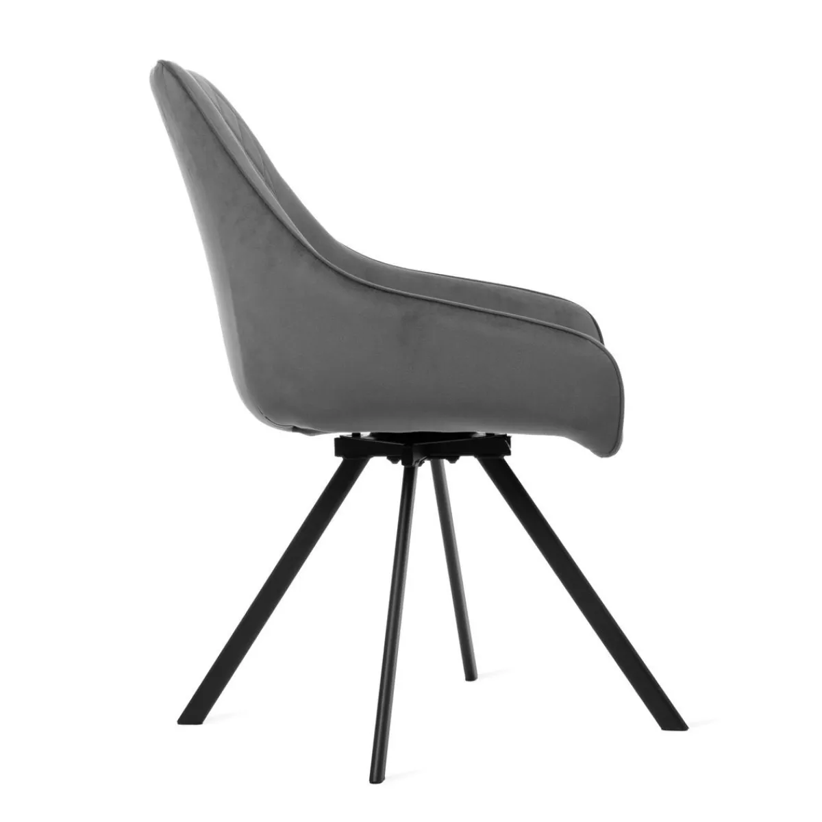 HOMLA Krzeslo Laurent Obrotowe Biale 54X55X85 Cm, Sh: 50Cm Szary