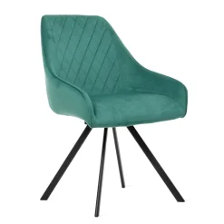 HOMLA Krzeslo Laurent Obrotowe Czarne 54X55X85 Cm, Sh: 50Cm Zielony Outlet