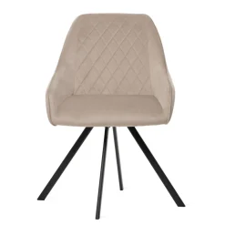 HOMLA Krzeslo Laurent Obrotowe Welurowe Czarne 54X55X85 Cm, Sh: 50Cm Bezowy Discount