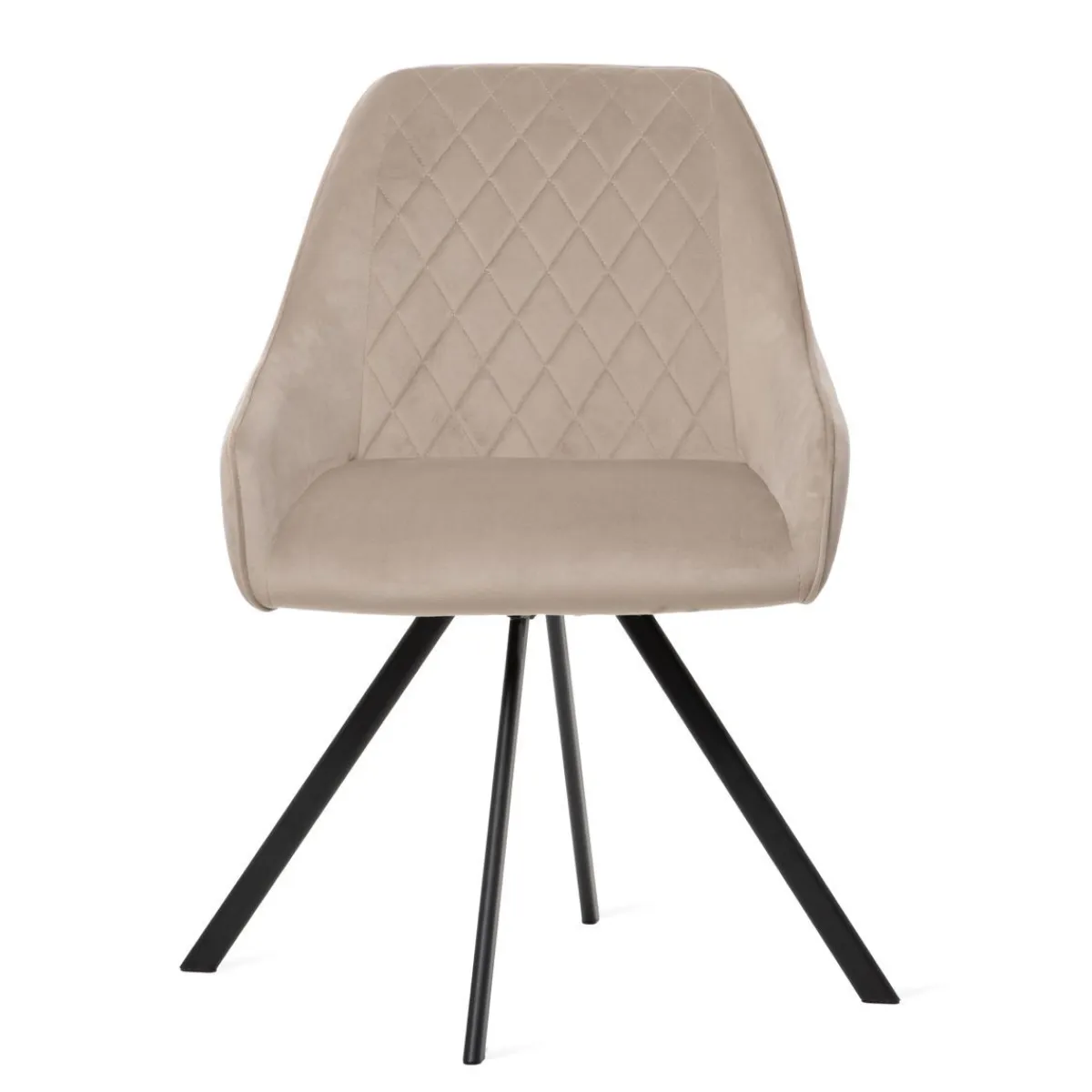 HOMLA Krzeslo Laurent Obrotowe Welurowe Czarne 54X55X85 Cm, Sh: 50Cm Bezowy Discount