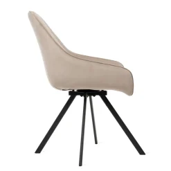 HOMLA Krzeslo Laurent Obrotowe Welurowe Czarne 54X55X85 Cm, Sh: 50Cm Bezowy Discount