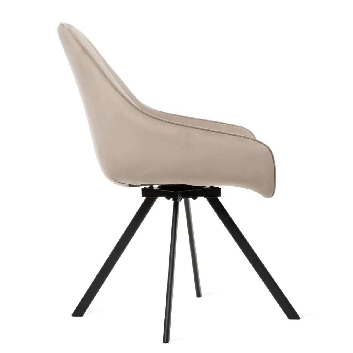 HOMLA Krzeslo Laurent Obrotowe Welurowe Czarne 54X55X85 Cm, Sh: 50Cm Bezowy Discount