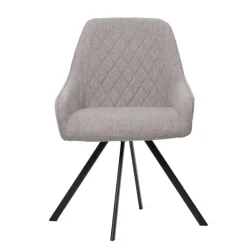 HOMLA Krzeslo Laurent Obrotowe Welurowe Bezowe 54X55X85 Cm, Sh: 50Cm Szary Outlet