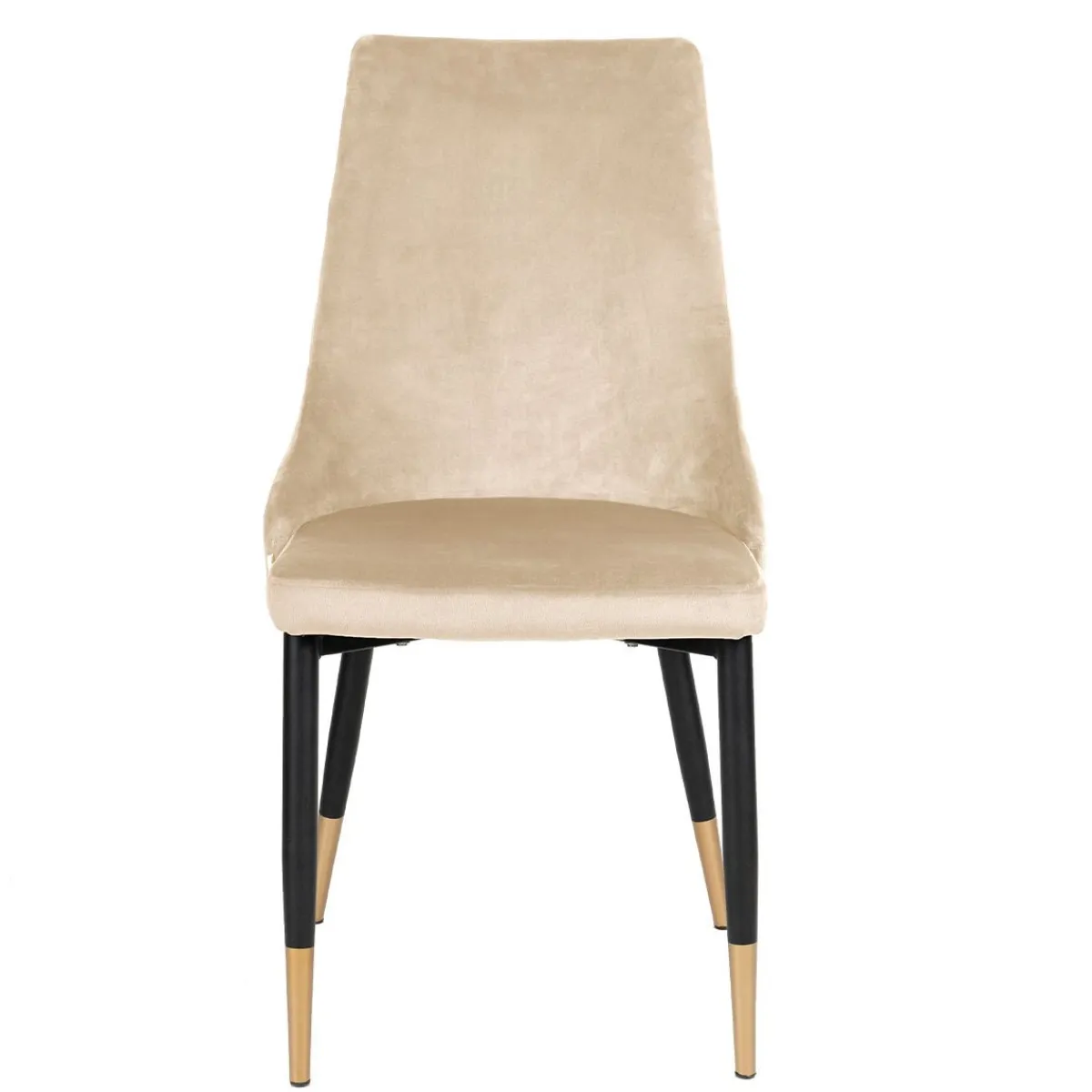 HOMLA Krzeslo Logan Welurowe Bezowe 44X44X92 Cm Bezowy Outlet